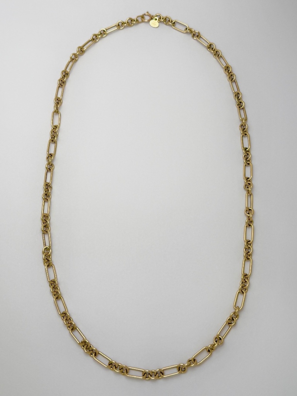 Golden Clef Italy Figaro Paperclip Chain Necklace in 14K Yellow Gold 18”L